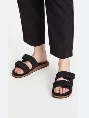 Rag & bone Women's Parque Buckled Slide Sandals Black Sz 41 US 10.5